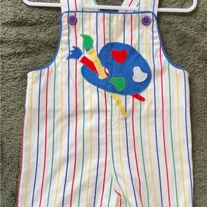 Vintage The Scarlett Rabbitt Striped Multicolor Kids Overalls